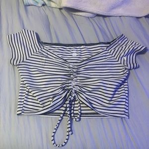 Off the shoulder sinched top